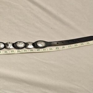 Genuine Leather Belt with Silver Concho Accents